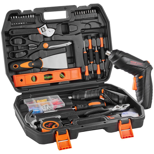 Tool Kit 96 Piece Household Hand Tool Set Cordless Screwdriver Tool Case