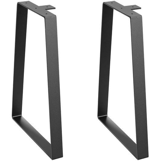 16 inch Trapezoid Steel Table Legs, Replacement Furniture Legs Set of 2 for DIY Coffee Tables, Modern Desks, Bench, Night Stands, Sofa, Max Load 400 lbs Heavy Duty, Quick Instalation Legs Black