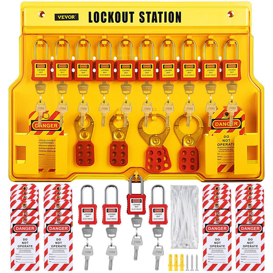 58 PCS Lockout Tagout Kits, Electrical Safety Loto Kit Includes Padlocks, Lockout Station, Hasp, Tags & Zip Ties, Lockout Tagout Safety Tools for Industrial, Electric Power, Machinery