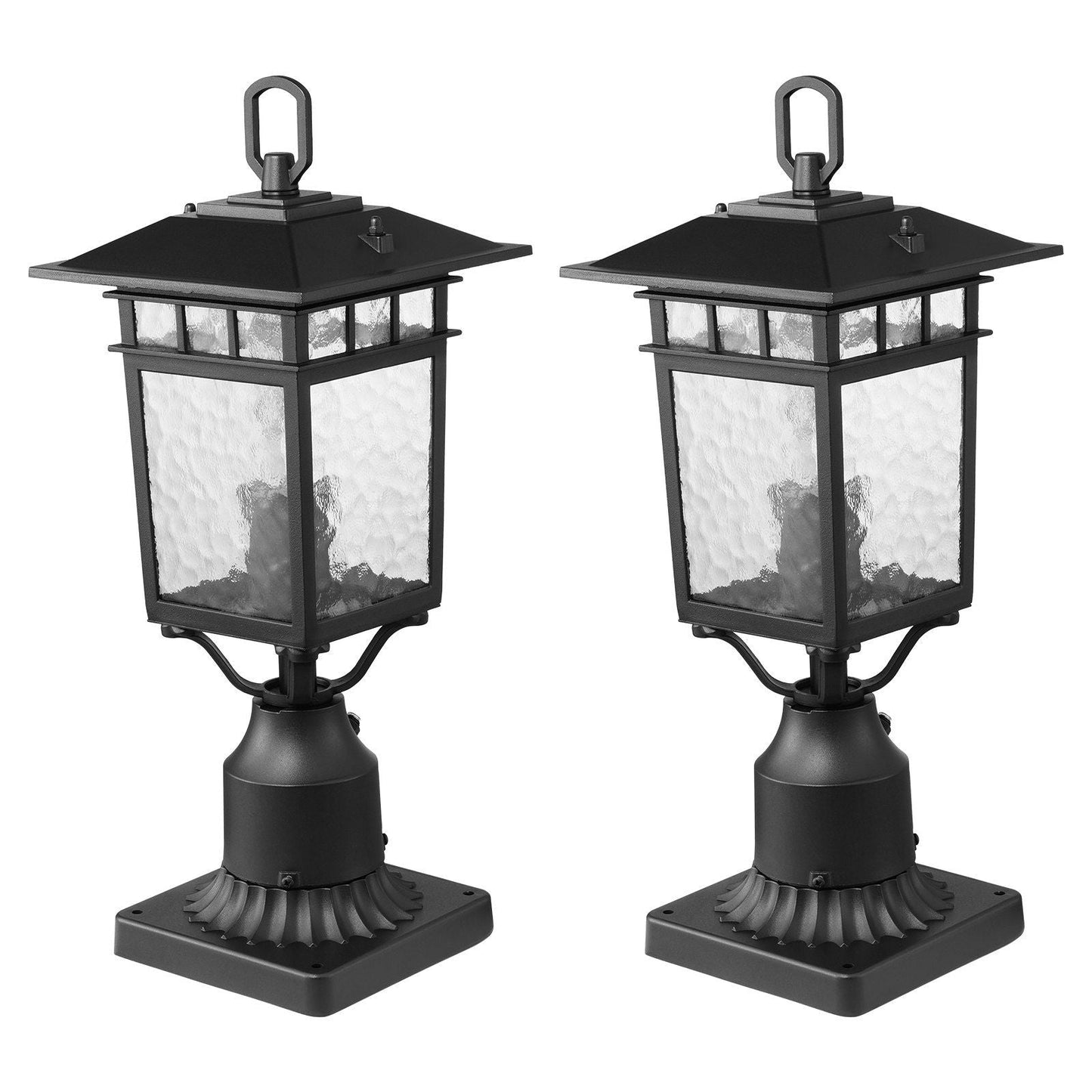 2 PCs Dusk to Dawn Outdoor Lamp Post Light Fixture 15.75in Pole Pier Mount