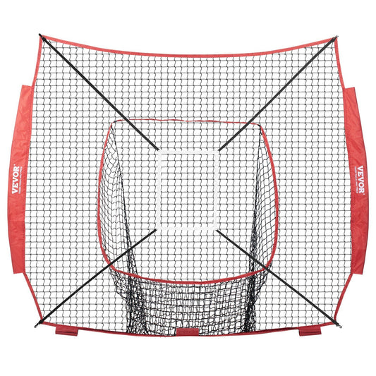 7x7 ft Baseball Softball Practice Net, Portable Baseball Training Net for Hitting Batting Catching Pitching, Backstop Baseball Equipment Training Aids with Strike Zone