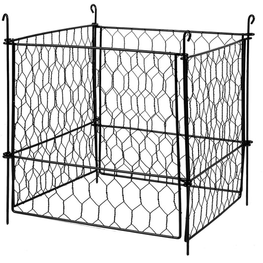 4 Pack Plant Protectors from Animals, 13.4'' x 13.4'' Chicken Wire Plant Protector, Plant Cages for Outdoor Plants, Flowers & Vegetables, Keeps Bunny Chicken Squirrels Out, 16pcs Metal Mesh