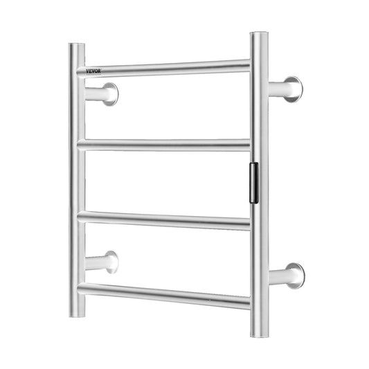 4-Bar Towel Warmer Rack Wall Mounted Heated Towel Rack for Bathroom Silver