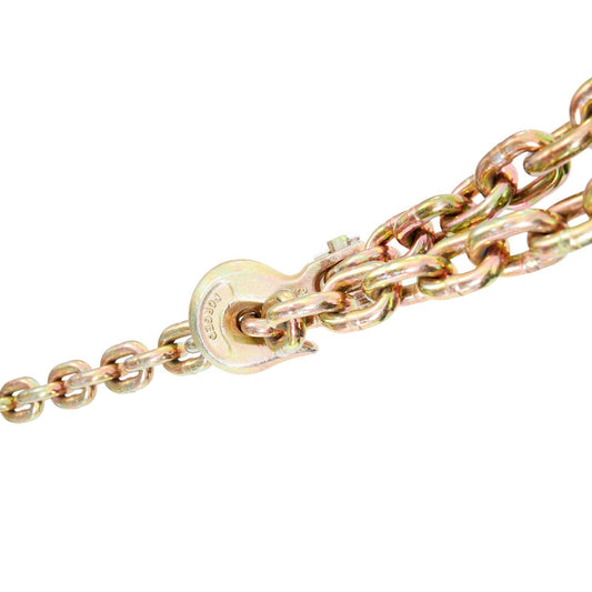 Transport Binder Chain, 7100 lbs Working Load Limit, 3/8'' x 20' G80 Tow Chain Tie Down with Grab Hooks, DOT Certified, Galvanized Coating Manganese Steel for Dock Factory Construction Site