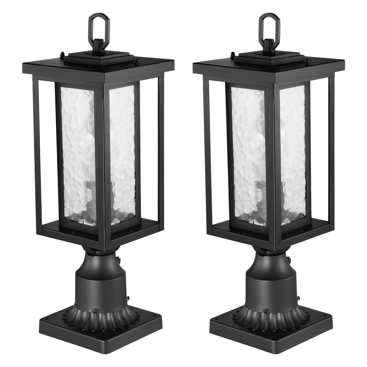 2 PCs Dusk to Dawn Outdoor Lamp Post Light Fixture 17.72in Pole Pier Mount