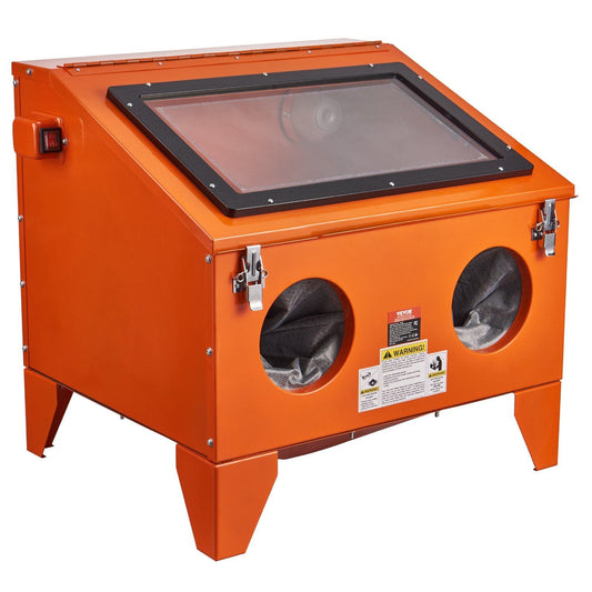 40 Gallon Sandblasting Cabinet, 40-120PSI Portable Benchtop Sand Blasting Cabinet, Heavy Duty Steel Sand Blaster with Blasting Gun & 4 Ceramic Nozzles for Paint, Stain, Rust Removal