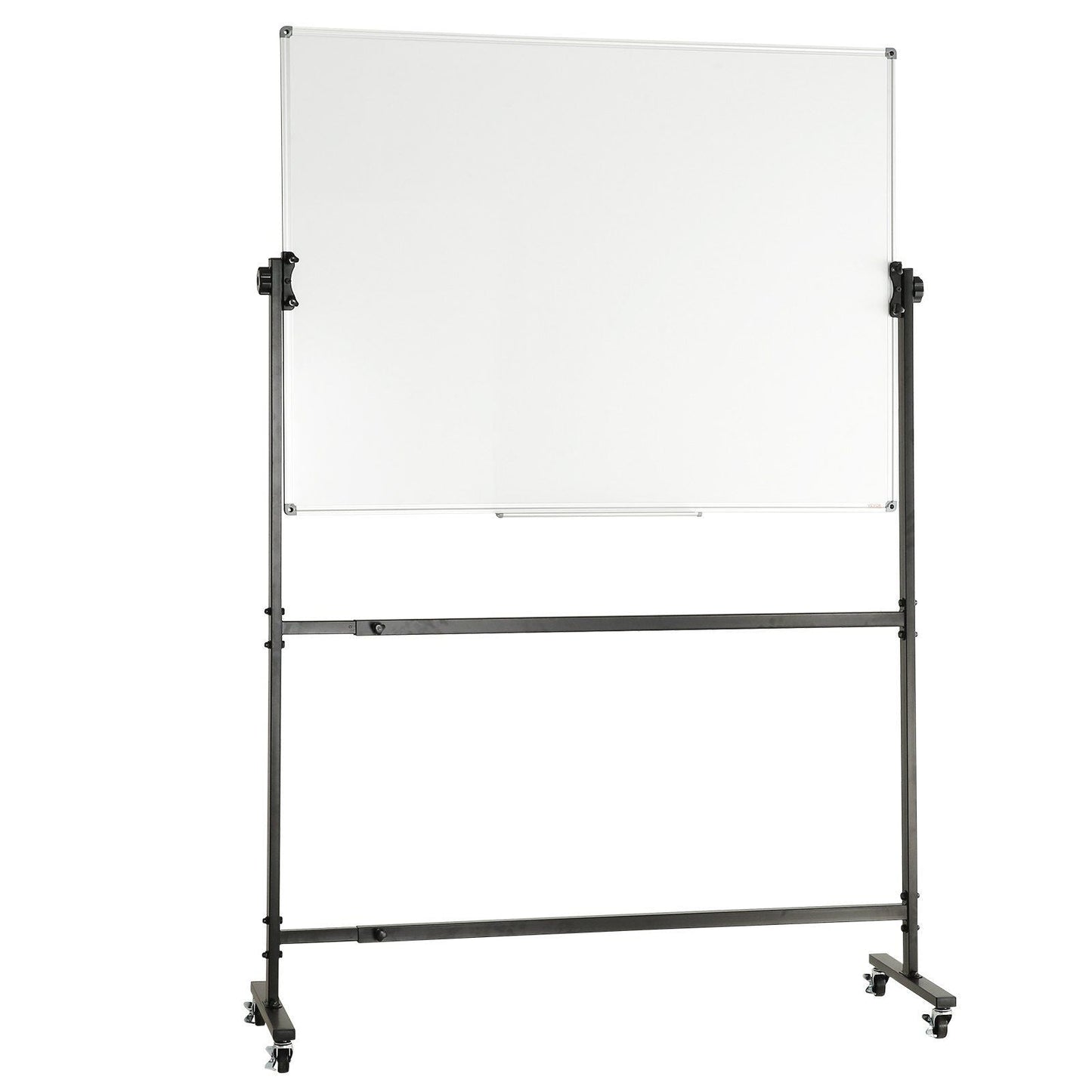 Rolling Magnetic Whiteboard, Double-sided Mobile Whiteboard 48x36 Inches, Adjustable Height Dry Erase Board with Wheels, 1 Magnetic Erase & 3 Dry Erase Markers & Movable Tray for Office School