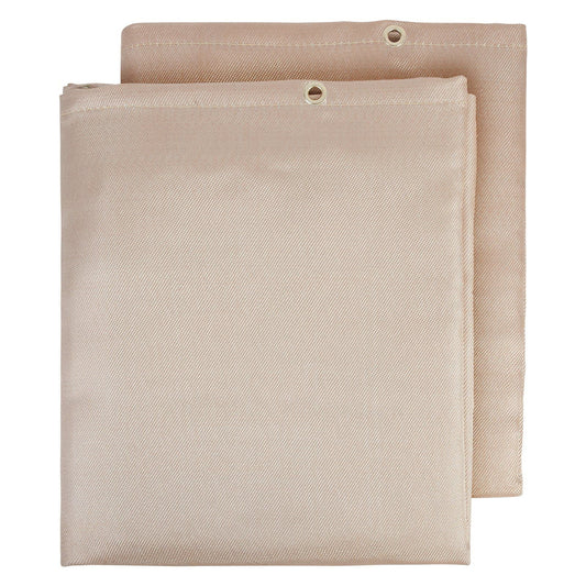 Welding Blanket 2 Packs, 4FT x 6FT Heat Treated Welding Blanket, Up To 998°F Heat Resistant Blanket Set, Heavy-Duty Fiberglass Flame Retardant Insulation Welding Mat Cover with Metal Grommets