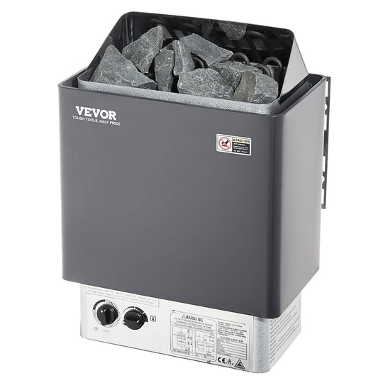 9KW Sauna Heater, Steam Bath Sauna Heater with Built-In Controls, Electric Sauna Stove, 3h Timer and Adjustable Temp for Max. 317-459 Cubic Feet, Home Hotel Spa Shower Use 220V, FCC Certification