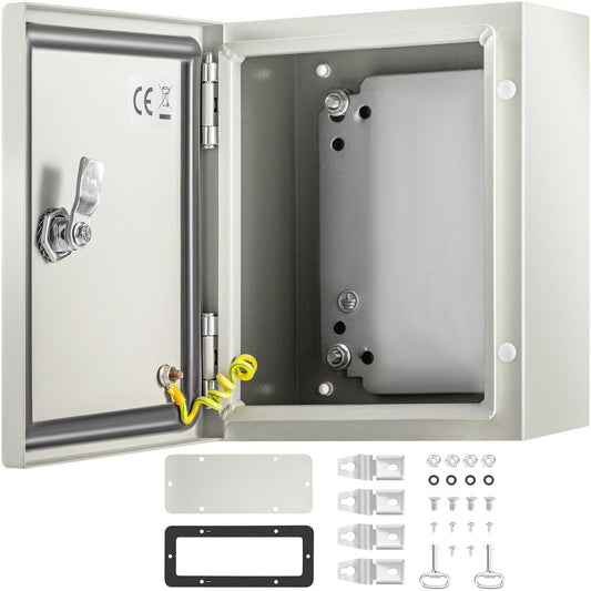 NEMA Steel Enclosure, 10 x 8 x 6'' NEMA 4X Steel Electrical Box, IP66 Waterproof & Dustproof, Outdoor/Indoor Electrical Junction Box, with Mounting Plate