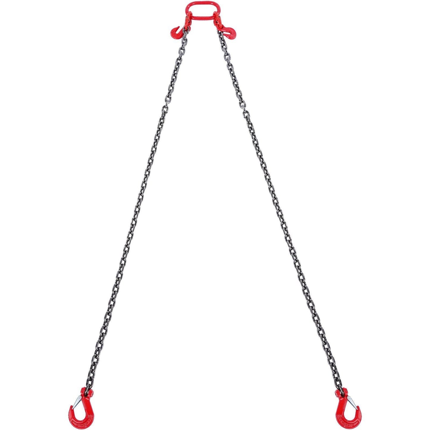 3/8" x 6' Chain Sling 2 Legs G80 Lifting Chain with Grab Hooks 11000 lbs
