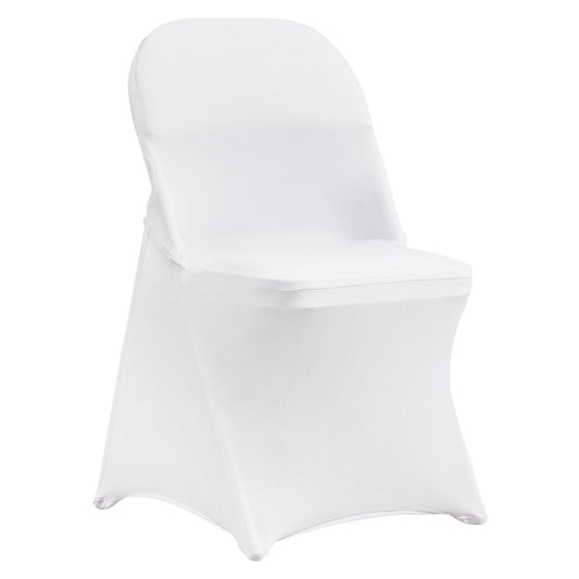 White Stretch Spandex Chair Covers - 30 PCS, Folding Kitchen Chairs Cover, Universal Washable Slipcovers Protector, Removable Chair Seat Covers, for Wedding Party Dining Room Banquet Event