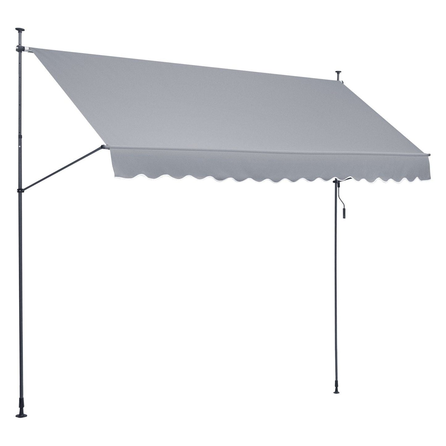 157x47" Patio Awning Retractable Awning Sunshade Shelter with Crank Handle