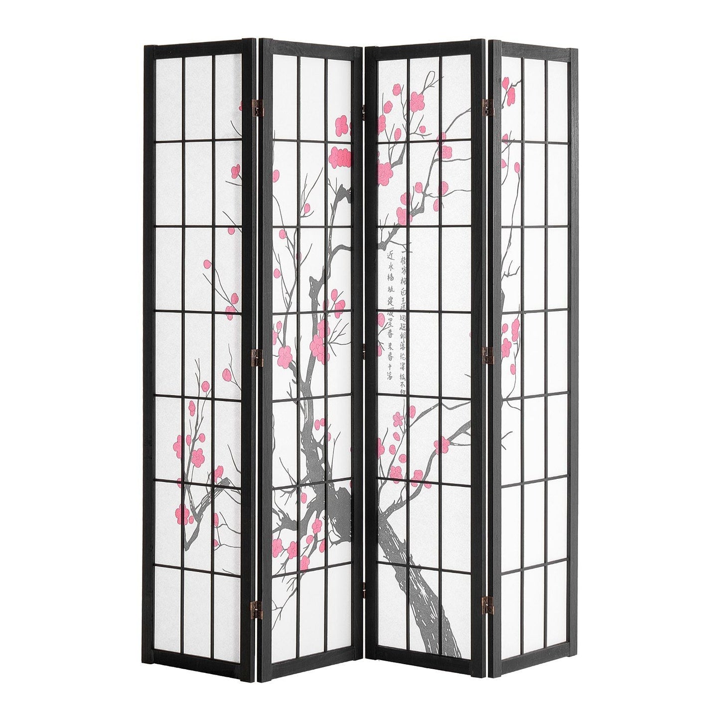 Room Divider, 4 Panel Japanese Room Divider Screen, Wood Folding Privacy Screen Indoor, Japanese Partition Portable Decoration Dividers, for Room Separation Home Office Restaurant & Bedroom