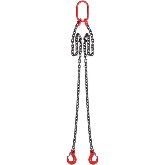 5/16" x 5' Chain Sling 2 Legs G80 Lifting Chain with Grab Hooks 6600 lbs