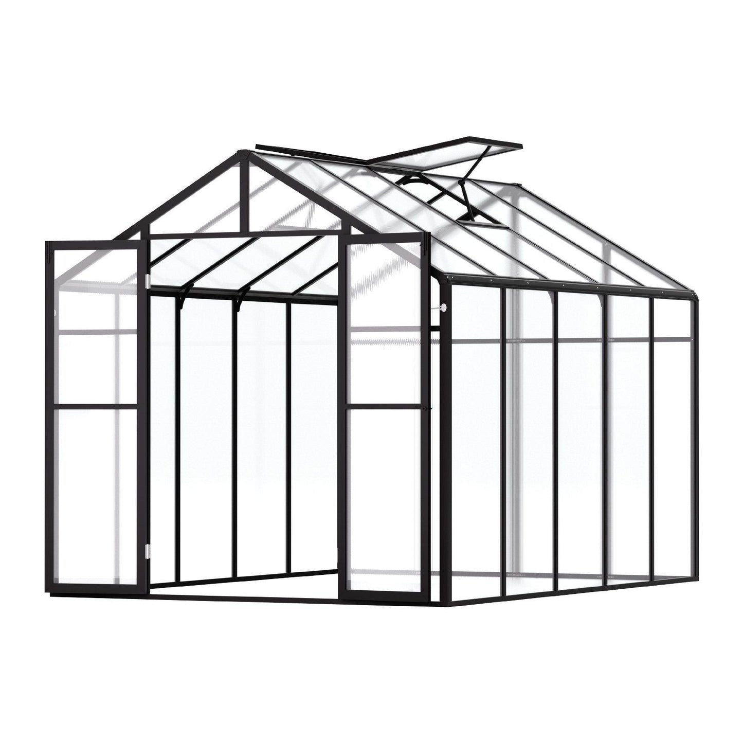 Polycarbonate Greenhouse 8 x 10 Ft Outdoor Walk-in Greenhouse for Garden