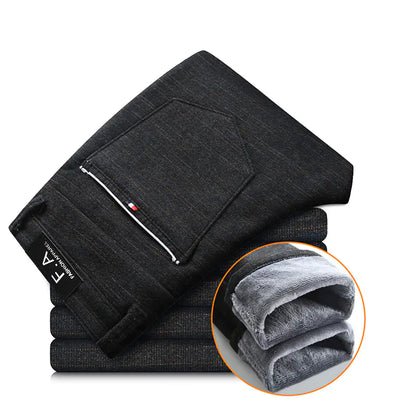 Thickened Fleece Men's Warm Casual Long Pants