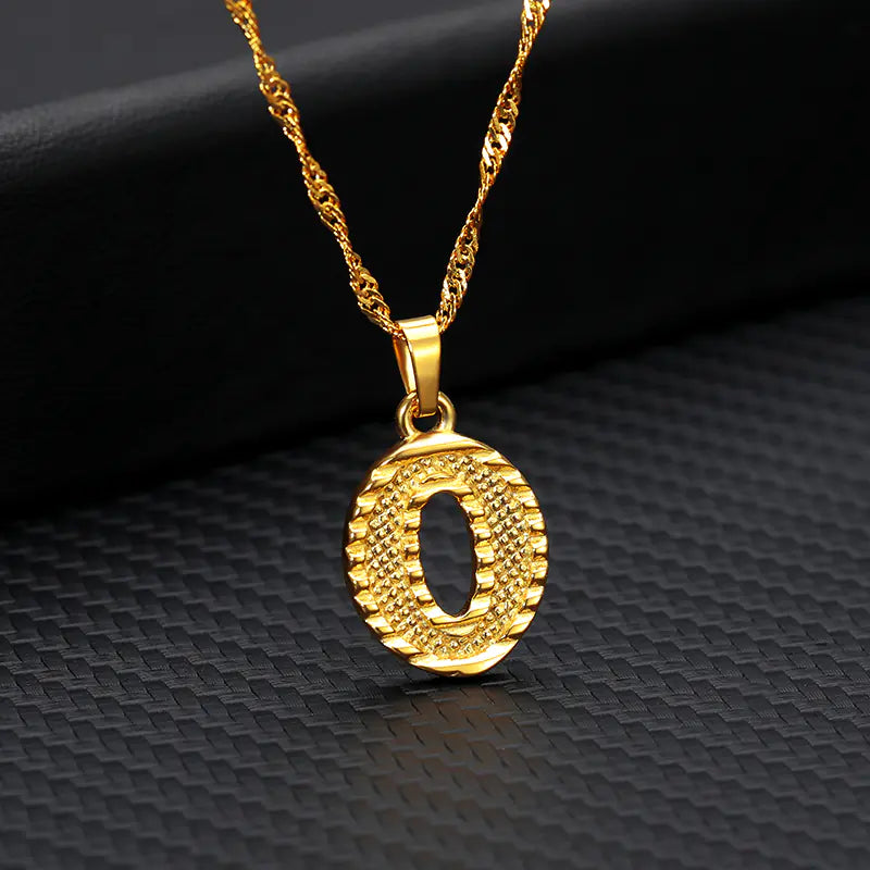 Gold-Plated 26 English Letters Pendant Necklace
