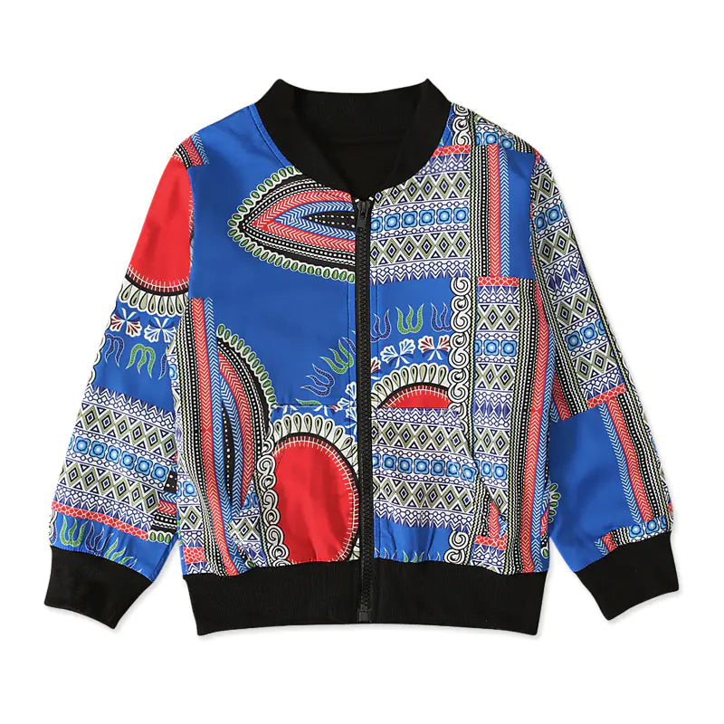 Bohemian Style Printed Top and Zip Jacket for Kids