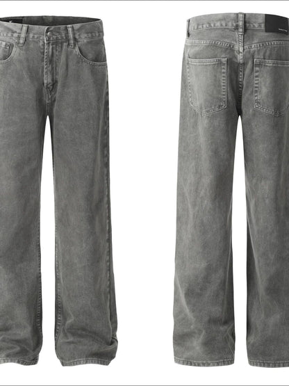 Men's Straight Leg Jeans with Pockets