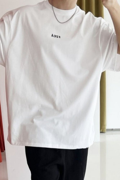 Men's Plus Size Letter Round Neck Half Sleeve T-Shirt