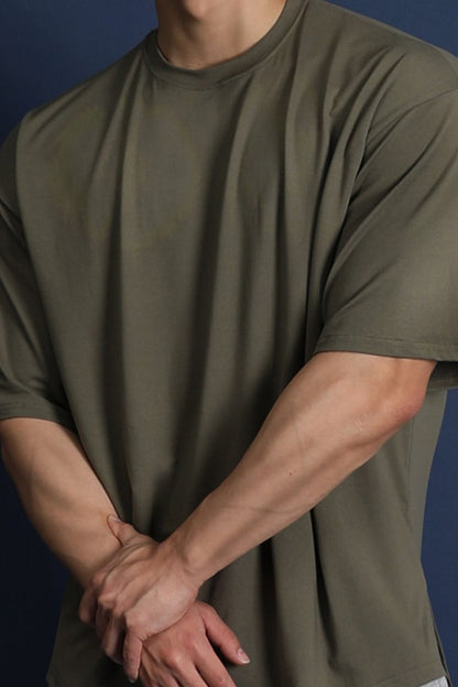 Men's Plus Size Round Neck Half Sleeve T-Shirt