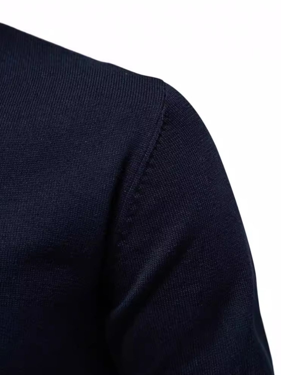 Men's Ribbed Hem V-Neck Long Sleeve Sweater