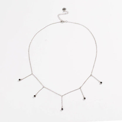 Drop Necklace for Women in Gold or Silver with Five Cubic Zirconia Stone by Hollywood Sensation®