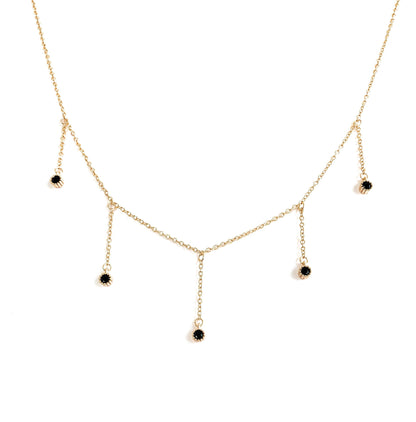 Drop Necklace for Women in Gold or Silver with Five Cubic Zirconia Stone by Hollywood Sensation®
