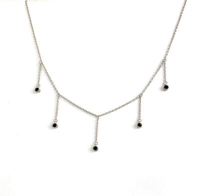 Drop Necklace for Women in Gold or Silver with Five Cubic Zirconia Stone by Hollywood Sensation®