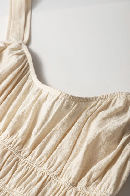 Ruched Sleeveless Wide Leg Jumpsuit