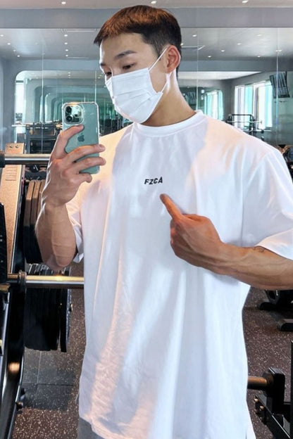 Men's Plus Size Letter Round Neck Half Sleeve T-Shirt