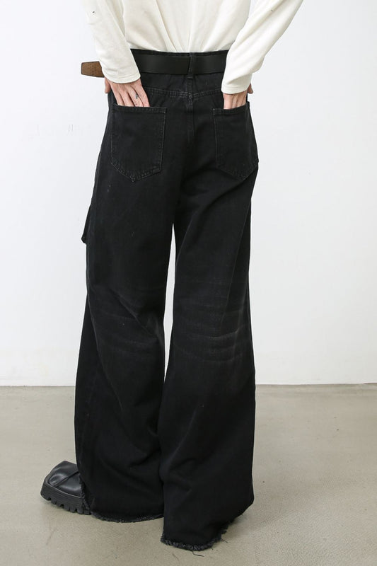 Men's Wide Leg Jeans with Pockets