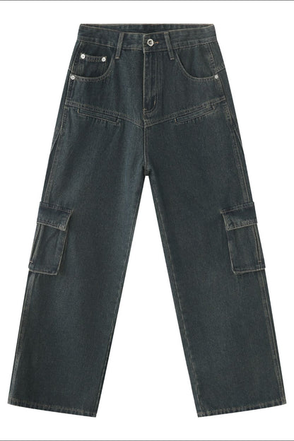 Men's Baggy Jeans with Cargo Pockets