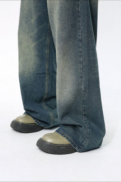 Men's Wide Leg Jeans with Pockets