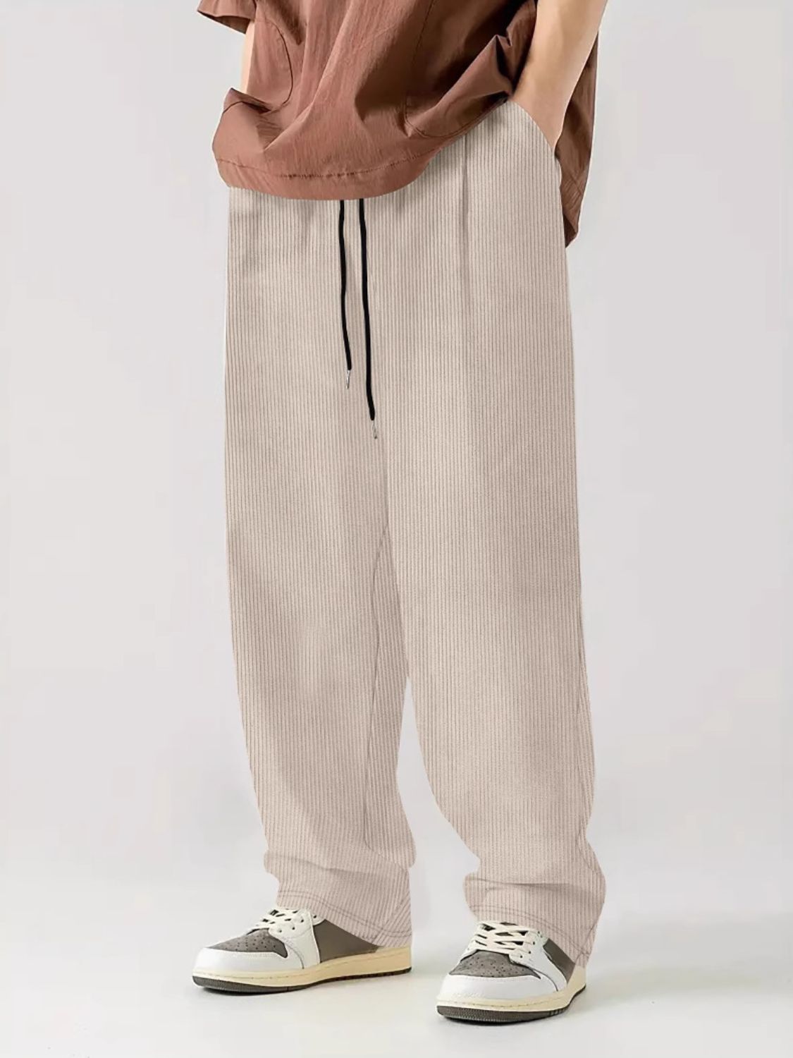 Men's Full Size Drawstring Wide Leg Pants Plus Size