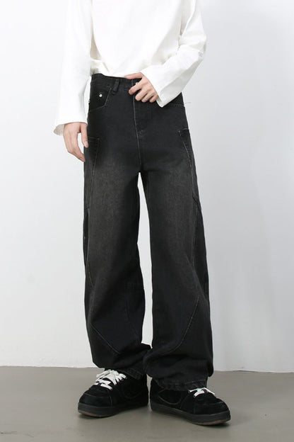 Men's Wide Leg Jeans with Pockets