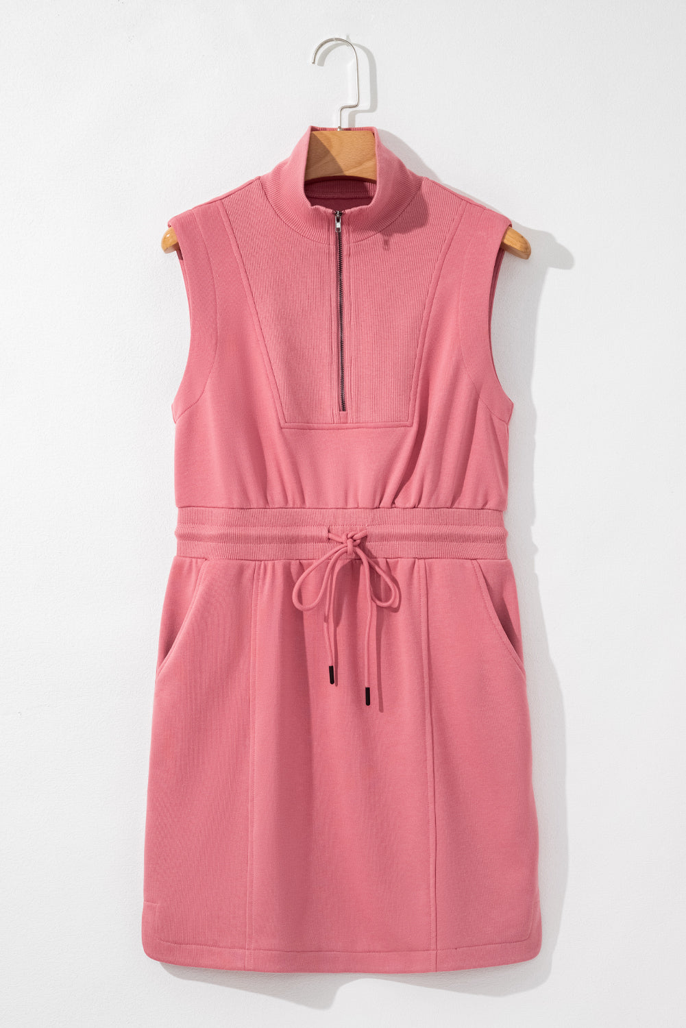 Nayeli Zipped Collar Drawstring Waist Dress by Poppy Lee Lane