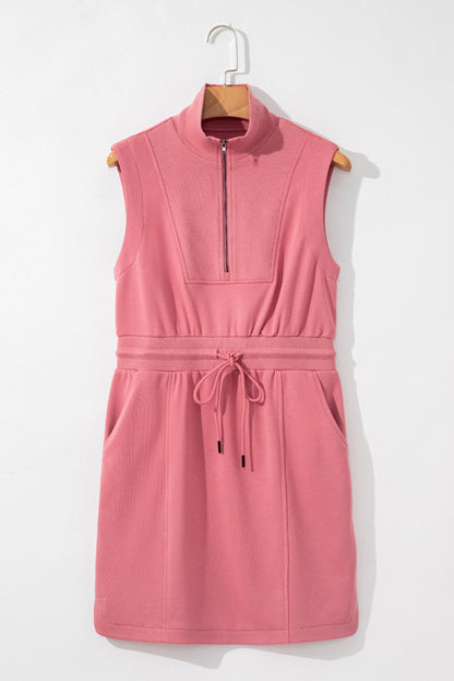 Nayeli Zipped Collar Drawstring Waist Dress by Poppy Lee Lane