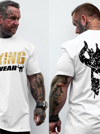 Men's Plus Size Graphic Back Round Neck Short Sleeve T-Shirt