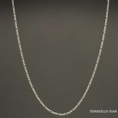 Sterling Silver 925 Figaro Link Chain 1.7MM, 16"-24", Figaro Link Chain Necklace, Italian Made Sterling Silver 925 Unisex Chain by Donatello Gian