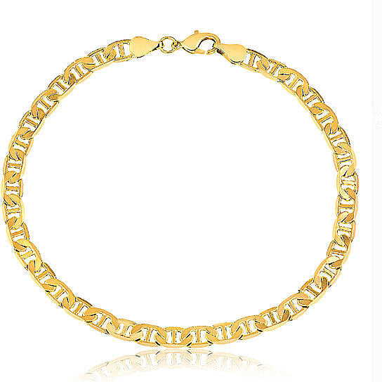 RMZ GOLD NYC Filled High Polish Finish 14K Mariner Anklet Gold