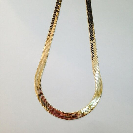 RMZ GOLD NYC 18k Gold Thick Herringbone Flat Chain 20"
