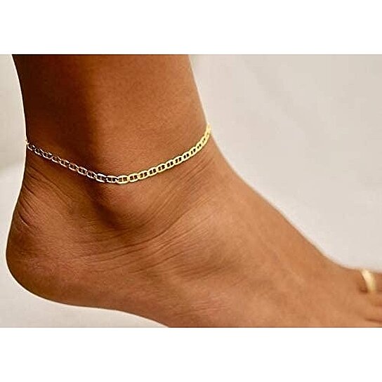 RMZ GOLD NYC Filled High Polish Finish 14K Mariner Anklet Gold