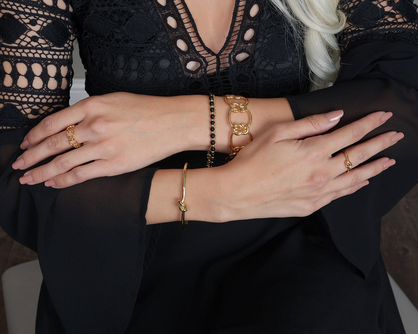 Gold Love Knot Necklace by Hollywood Sensation®