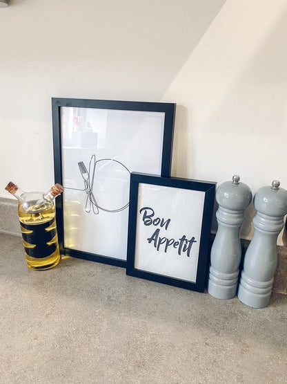 Knife Fork Plate Simple Line Work Kitchen Wall Decor Print by WinsterCreations™ Official Store