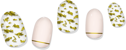 Gold Leaf & Blush Gel Nail Wrap Easy Non-Toxic No Dry Time