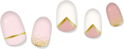 COLOR CHANGE Pink & Gold Delicate Geometric Gel Nail Wrap