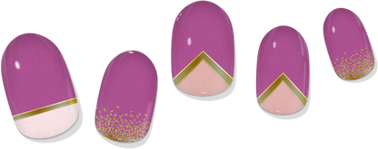 COLOR CHANGE Pink & Gold Delicate Geometric Gel Nail Wrap