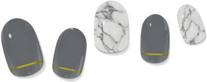Grey & Gold Marble Gel Nail Wrap